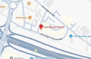Map location and directions for Peel Wellness Retreat in NW Calgary